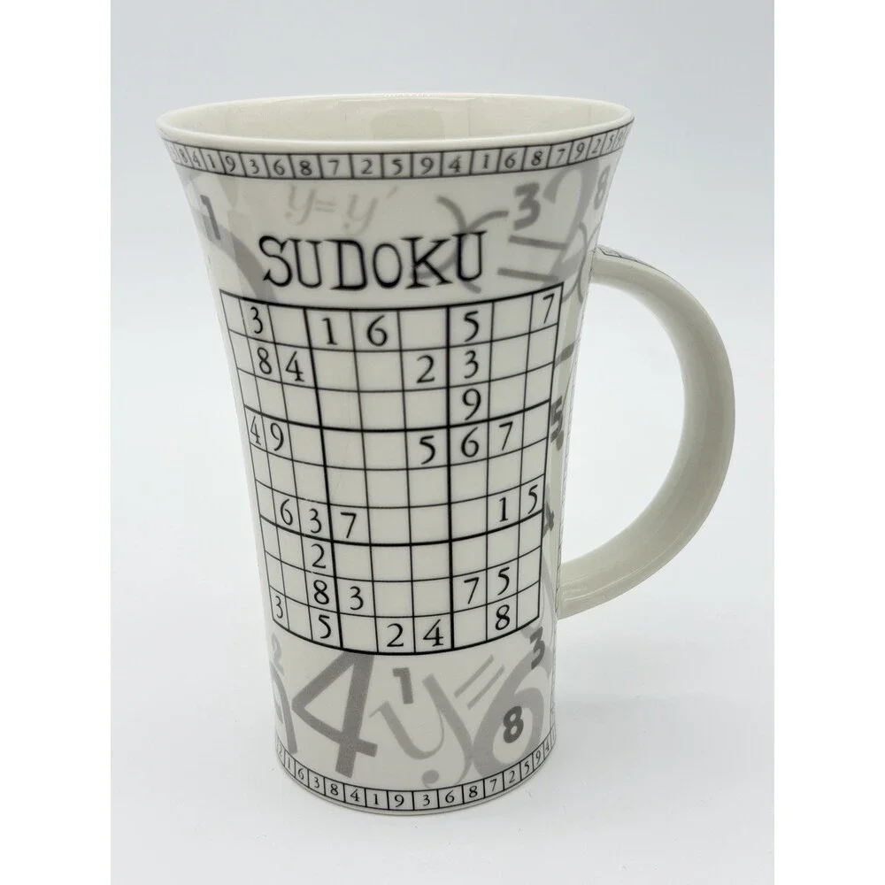 Dunoon Porcelain England Tall Mug The Origins of Sudoku Coffee Mug Vintage